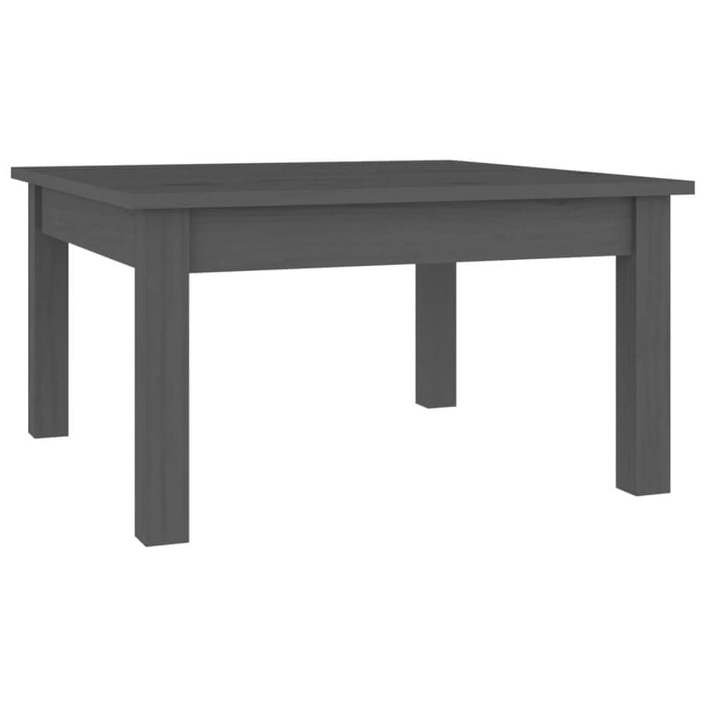 Vidaxl Konferenčný stolík sivý 55x55x30 cm borovicový masív